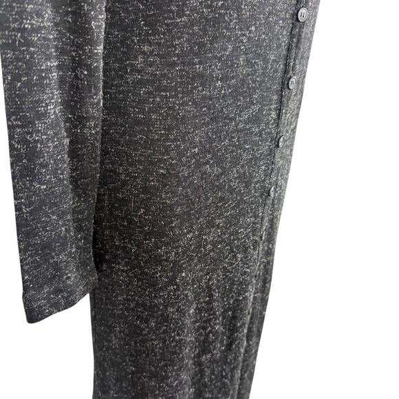 All That Jazz Vintage Button Up V-Neck Charcoal Gray Long Sleeve Dress Knit M - Picture 3 of 16